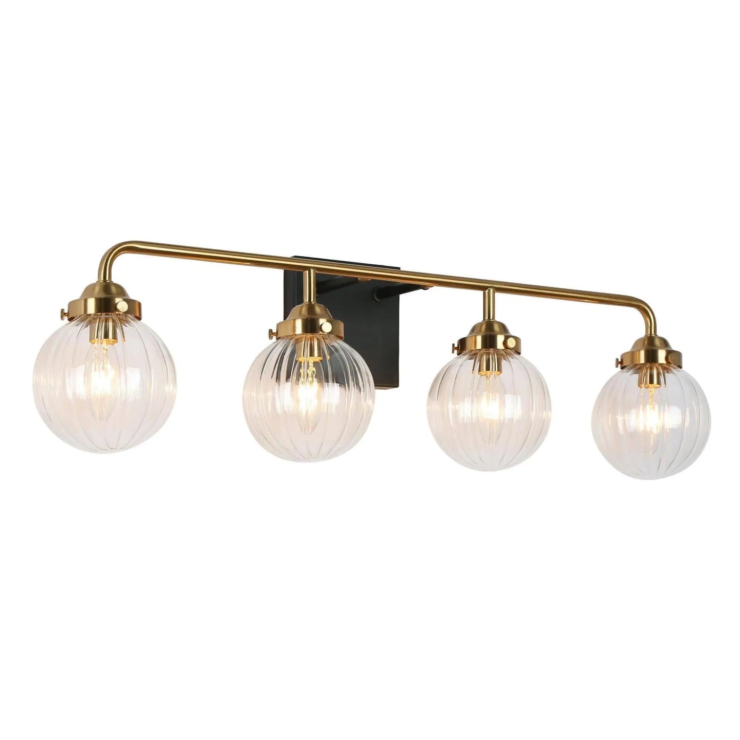 Aroseniss 4-Light Black and Brass Vanity Light