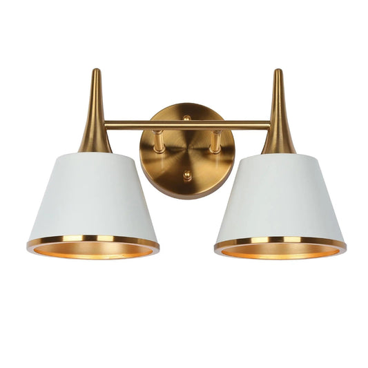 Idaikos 2-Light White and Brass Vanity Light