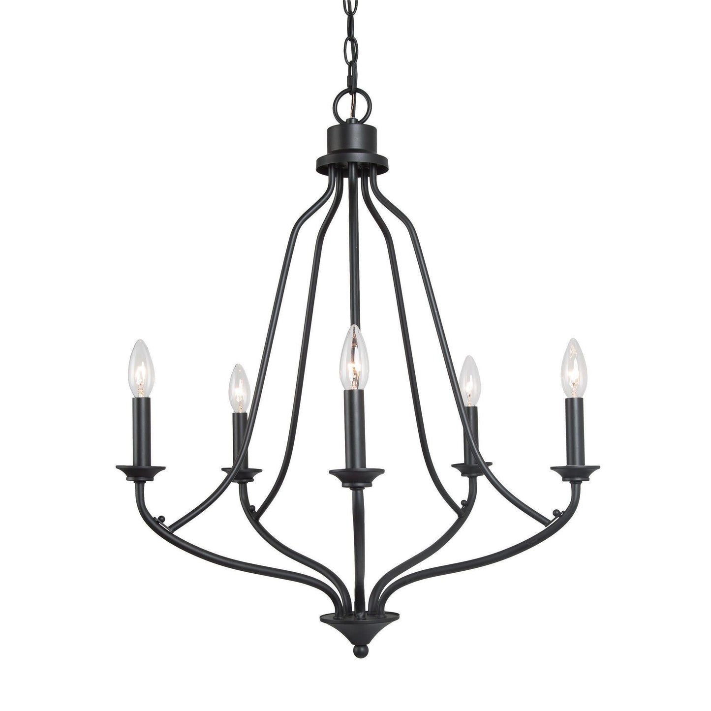 Barry 5-Light Medium Black Chandelier