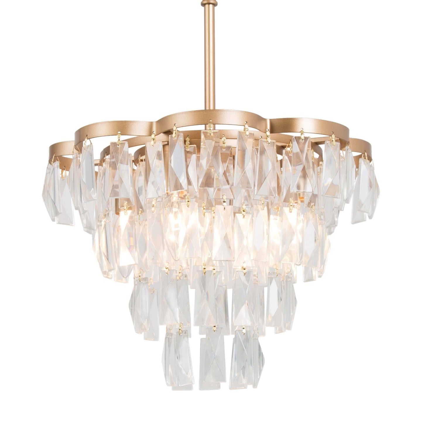 Cummiskey 4-Light Small Gold Crystal Chandelier