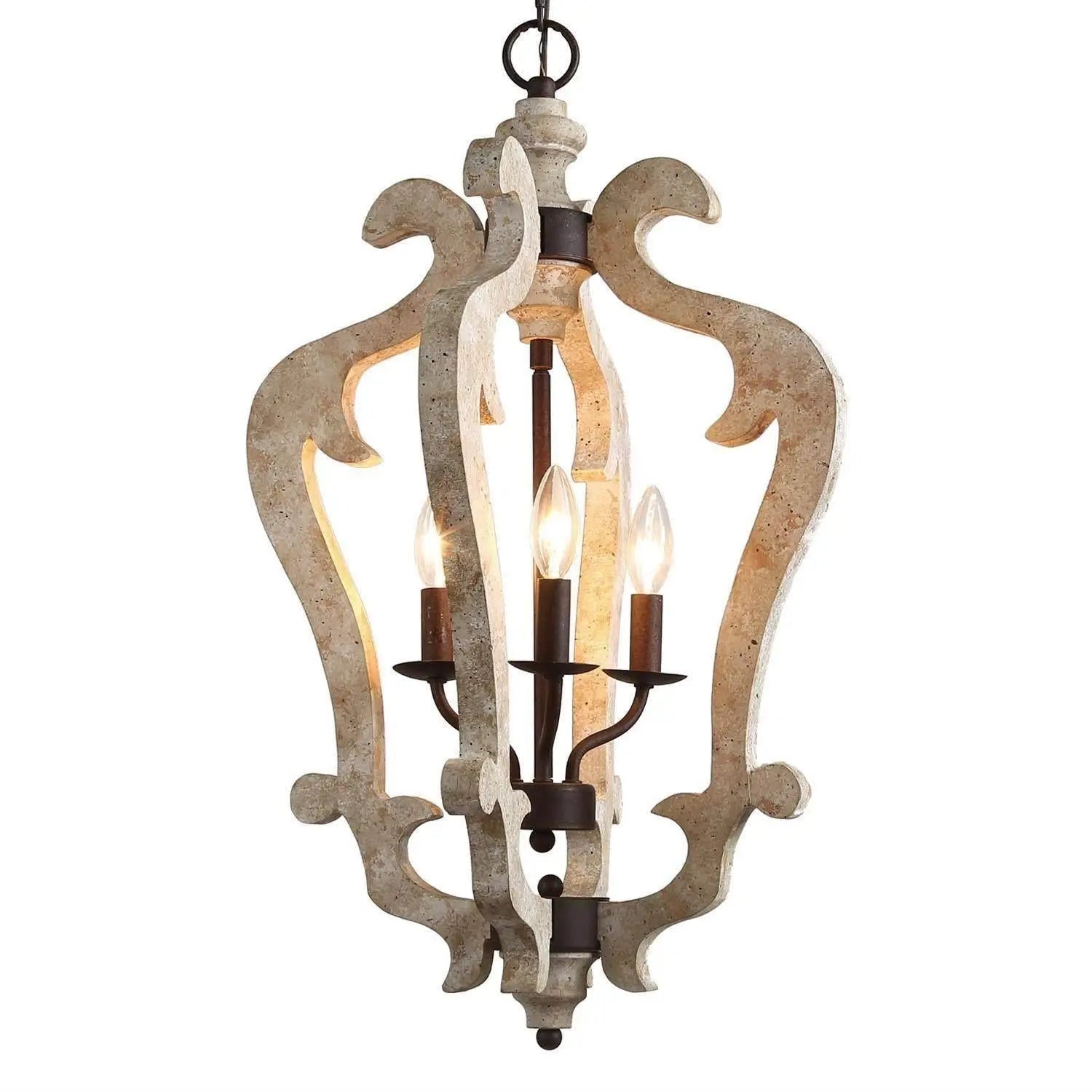 Chaya Distressed Natural Birch Wood 3 Lights Pandent 379.99