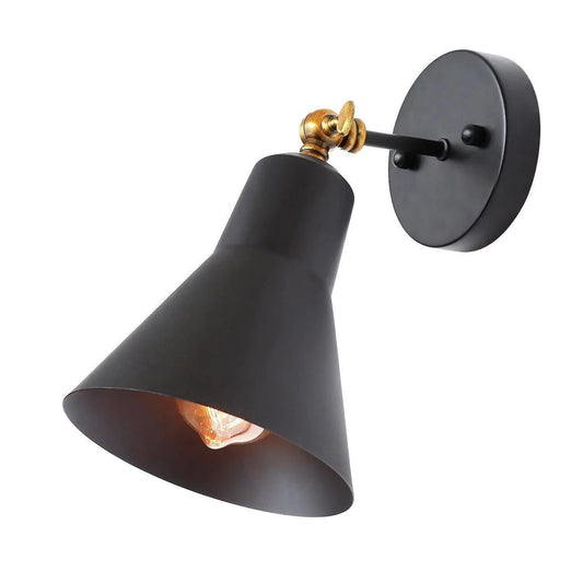 Alcyonium 1-Light Industrial Black Spot-Light Wall Sconces