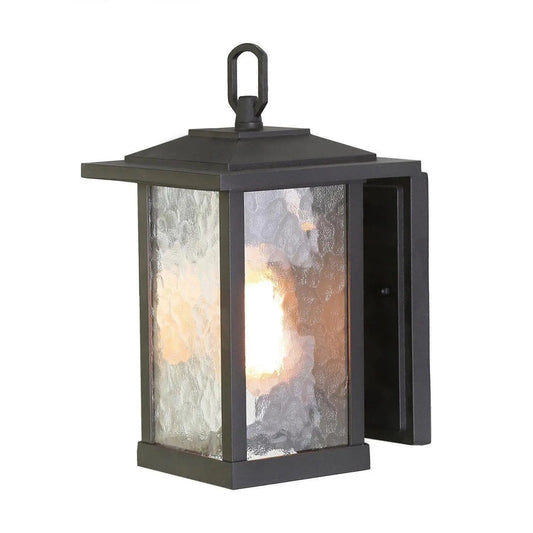 Deporing 12"H 1-Light Black Outdoor Wall Light