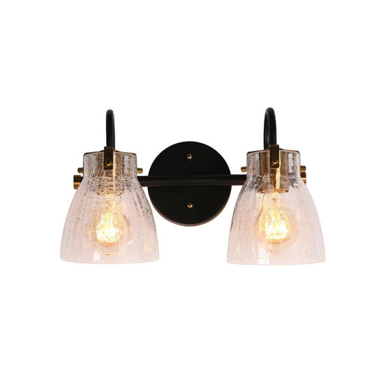 Aidtyrtm 2-Light Black and Brass Vanity Light