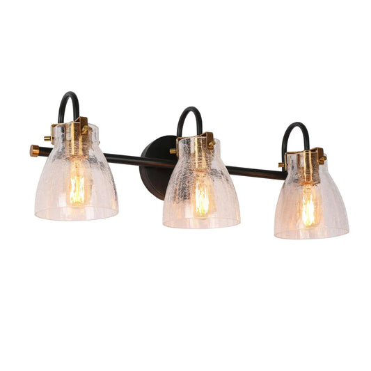 Aidtyrtm 3-Light Black and Brass Vanity Light