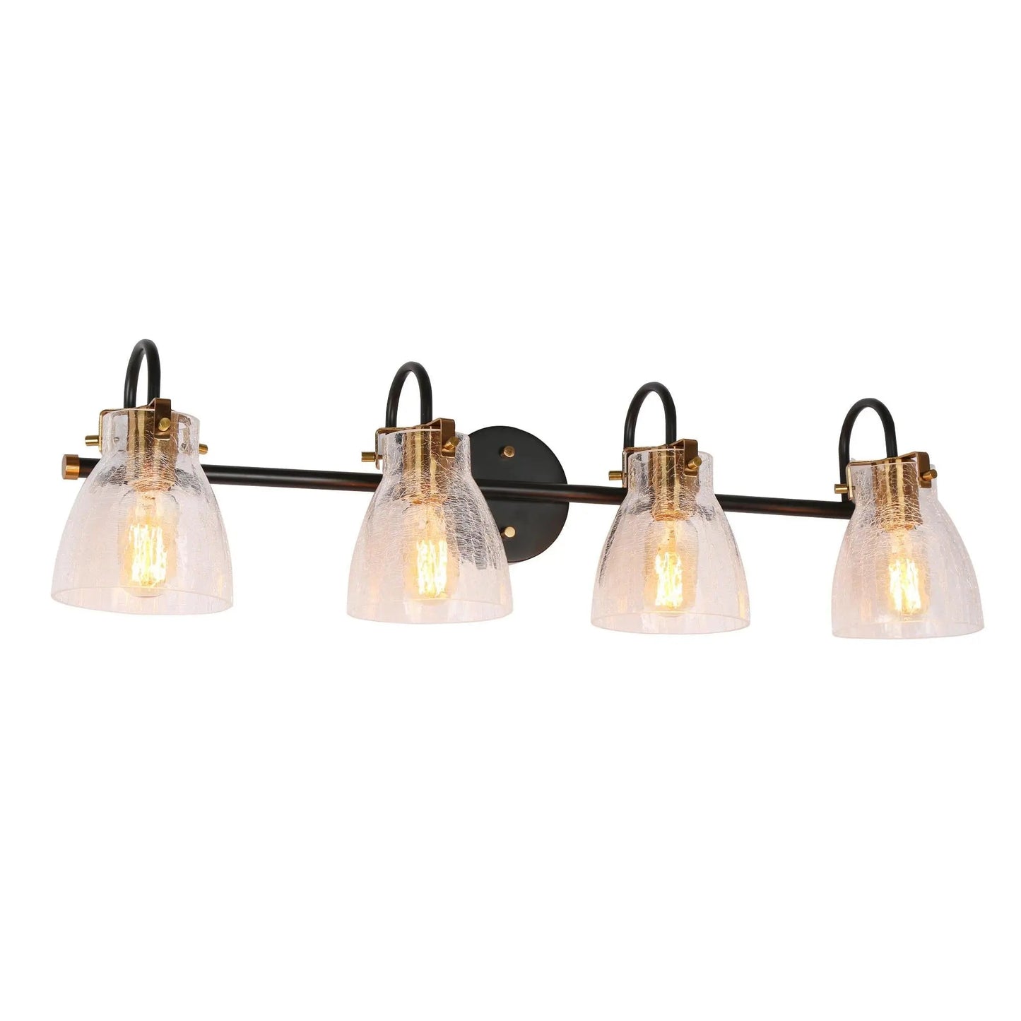 Aidtyrtm 4-Light Black and Brass Vanity Light