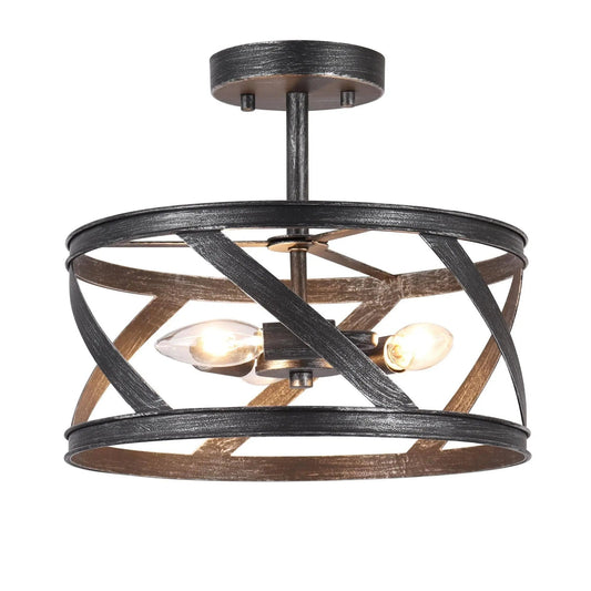 Doto Antique Black Semi Flush Mount 143.99