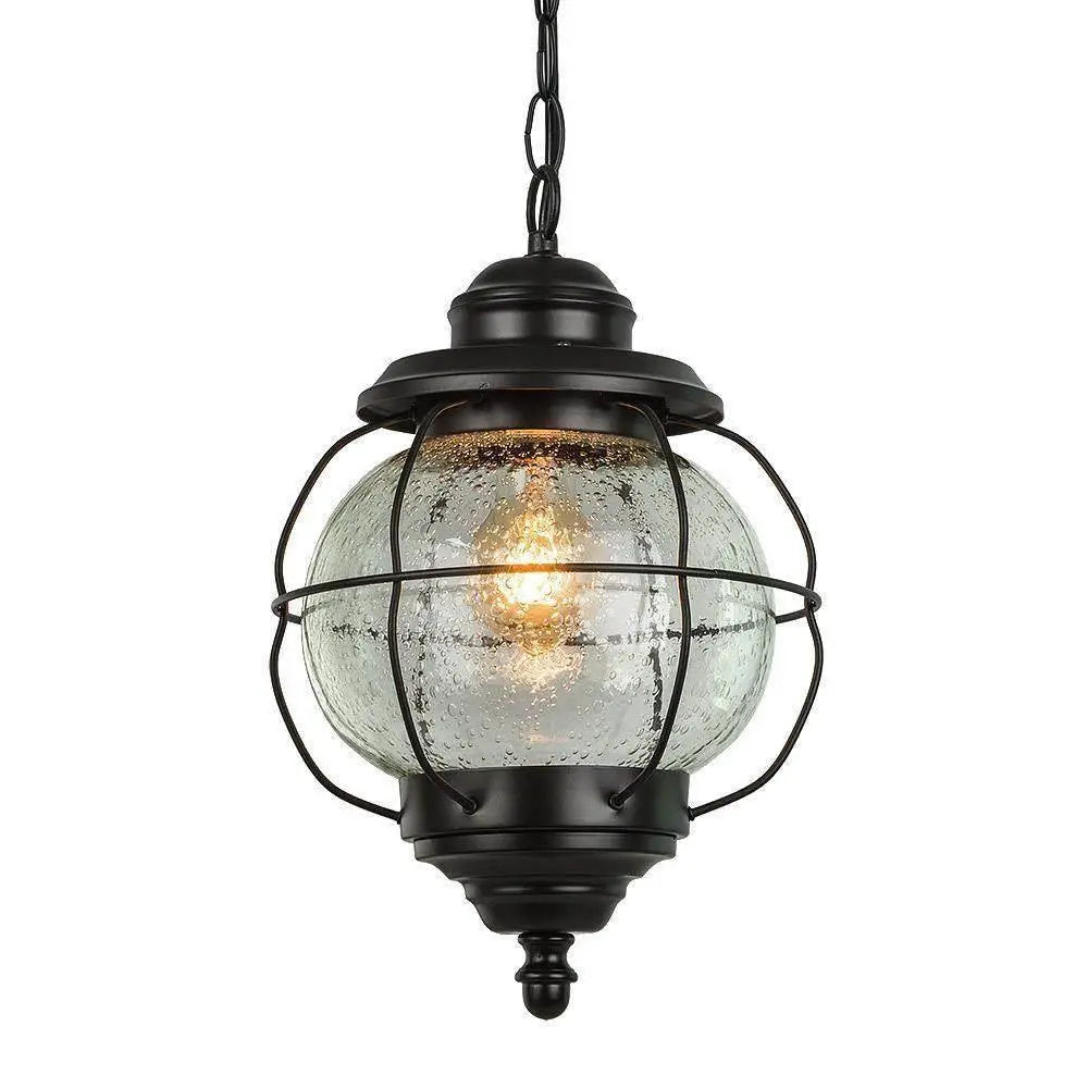 Edith 1-Light Mini Black Outdoor Pendant Light