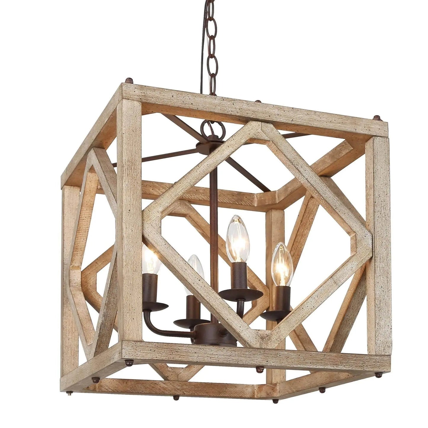 Elijah Distressed Weathered Wood Chandelier 319.99