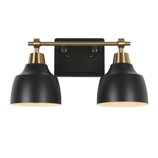 Hyelducc 2-Light Black and Brass Vanity Light