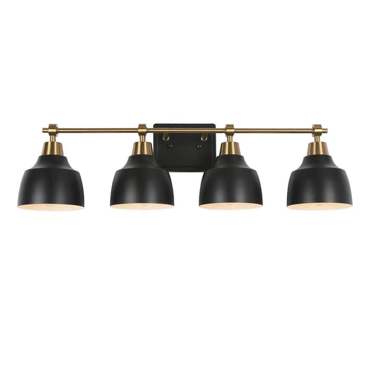 Hyelducc 4-Light Black and Brass Vanity Light