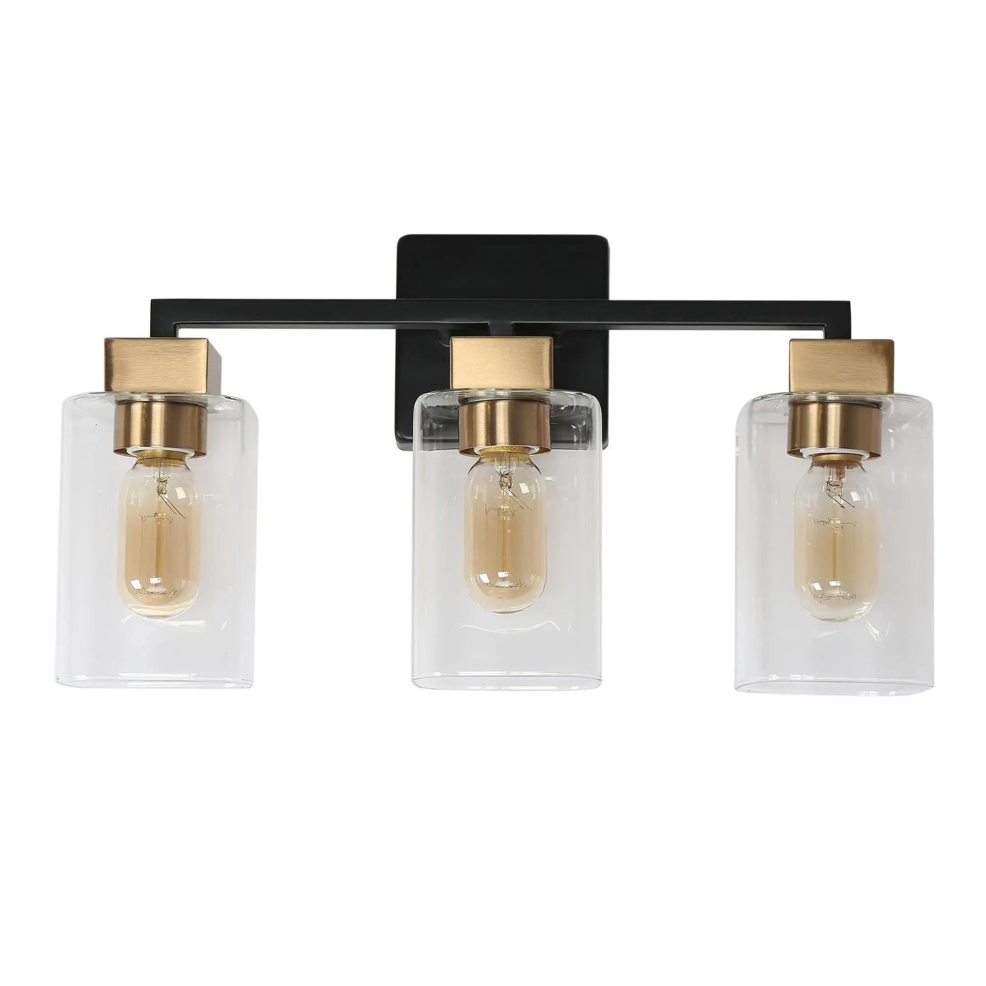 Kumarahou 3-Light Black and Brass Vanity Light