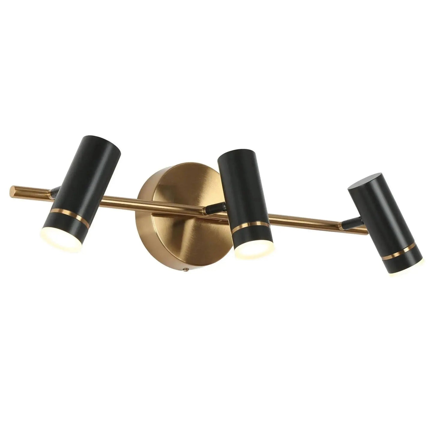 Floeice 3-Light Black and Brass LED Vanity Light