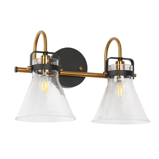 Xylophonist 2-Light Black and Brass Vanity Light