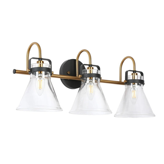 Xylophonist 3-Light Black and Brass Vanity Light