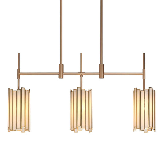 Hemaaolay 3-Light 30-in Gold Modern Linear Kitchen Island Light