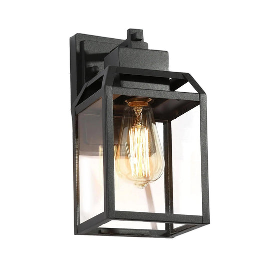 Zachariah 11"H 1-Light Black Outdoor Wall Lantern