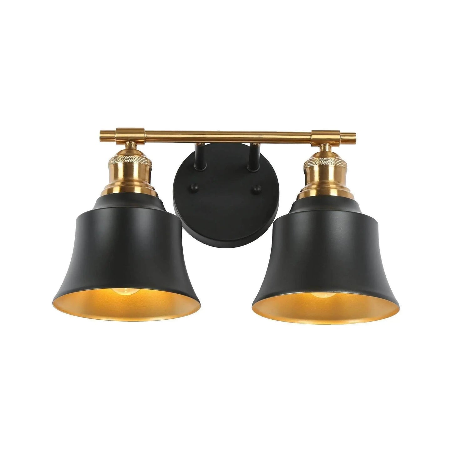 Webanfea 2-Light Black and Gold Vanity Light