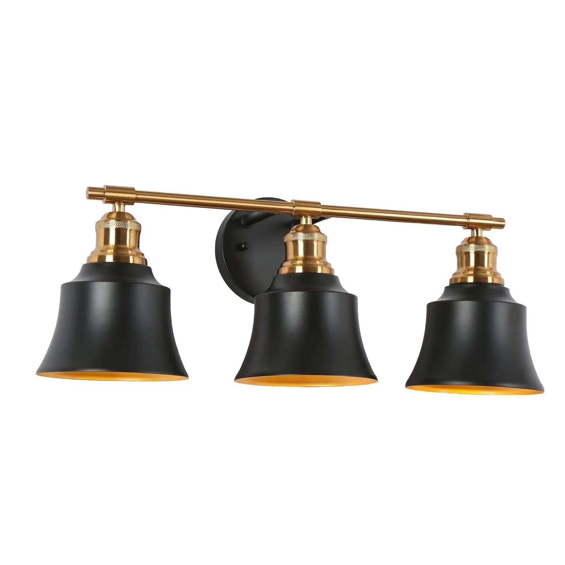 Webanfea 3-Light Black and Gold Vanity Light