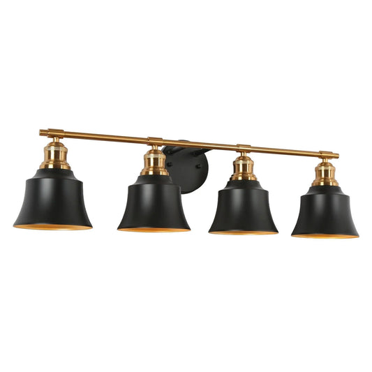 Webanfea 4-Light Black and Gold Vanity Light