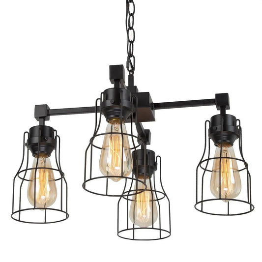 Industrial 4-Light Chandelier 