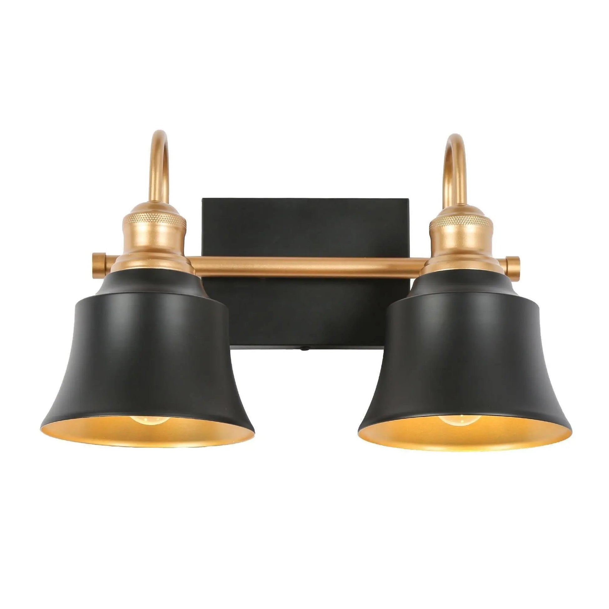 Aphrocallistes 2-Light Black and Gold Vanity Light