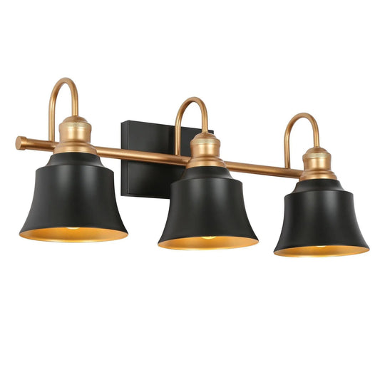 Aphrocallistes 3-Light Black and Gold Vanity Light