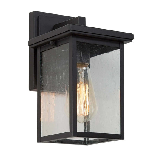 Mesonoxian 10.5"H 1-Light Black Outdoor Wall Light