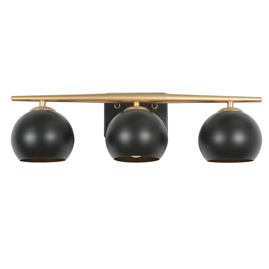 Kisiotlo 3-Light Black and Gold Vanity Light