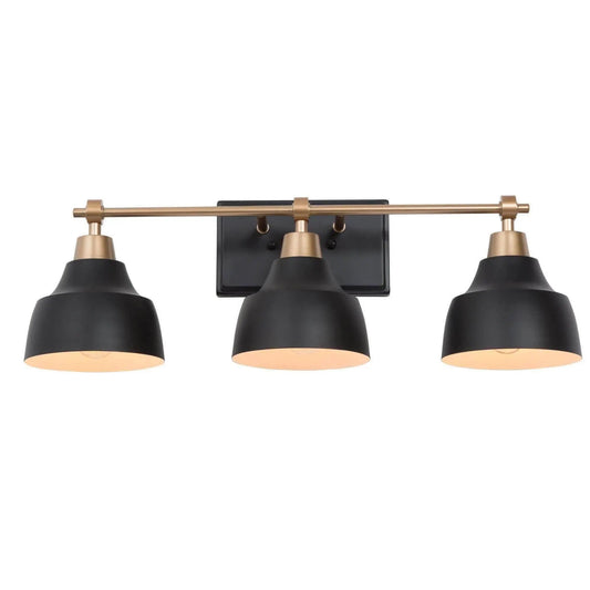 Hyelducc 3-Light Black and Gold Vanity Light