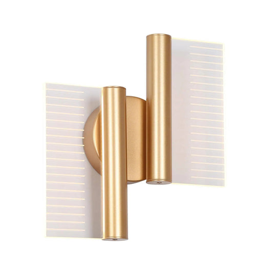 Calceolaria 2-Light Gold Rectangle Acrylic LED Wall Sconces