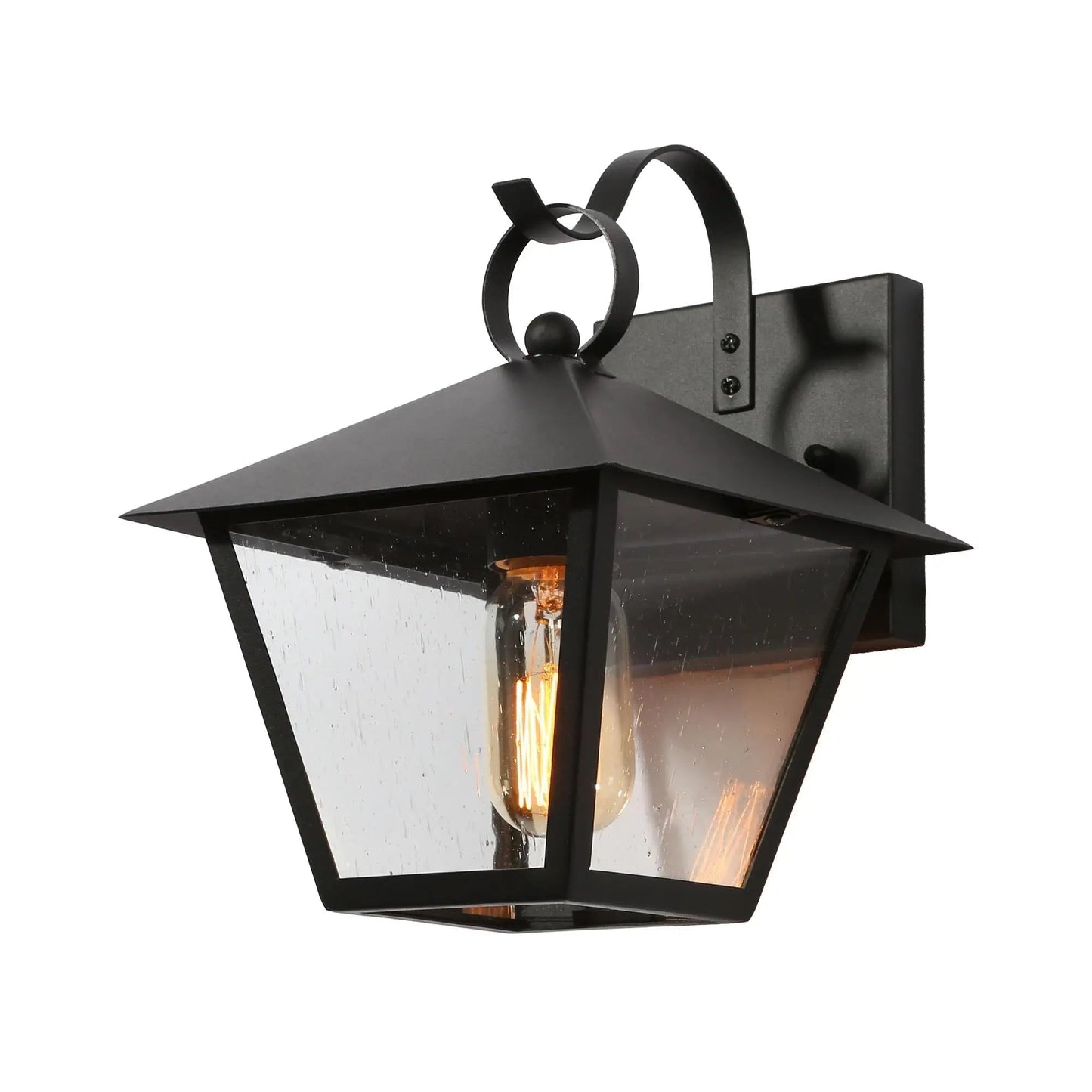 Nigracrata 10.2"H 1-Light Black Outdoor Wall Lantern