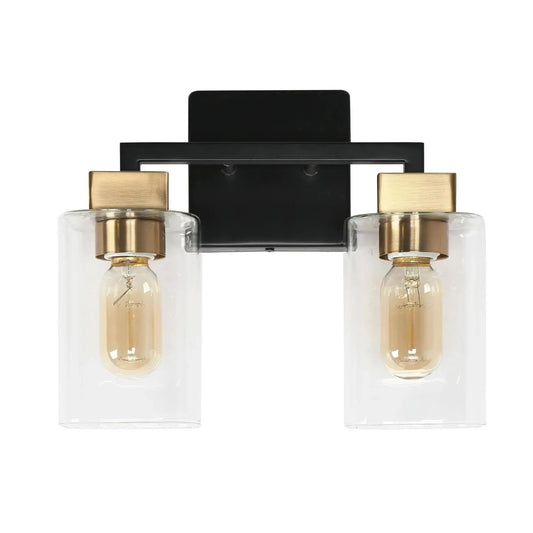 Kumarahou 2-Light Black and Brass Vanity Light