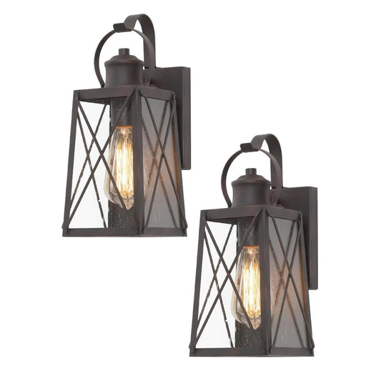 Pachypoda 12.5"H 1-Light Rust Outdoor Wall Light Set of 2