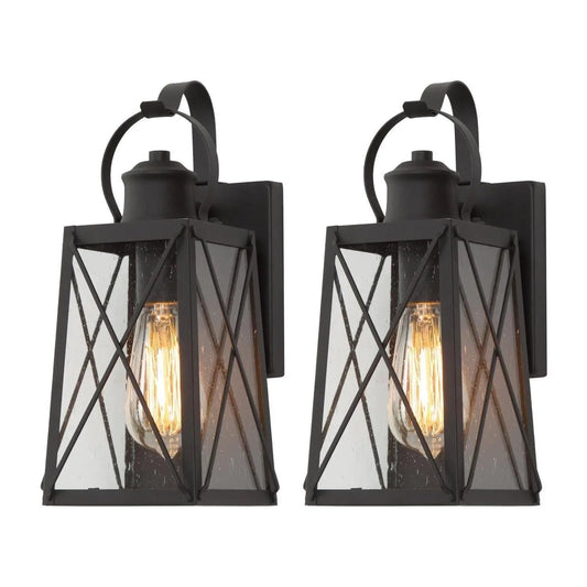 Pachypoda 12.5"H 1-Light Black Outdoor Wall Light Set of 2