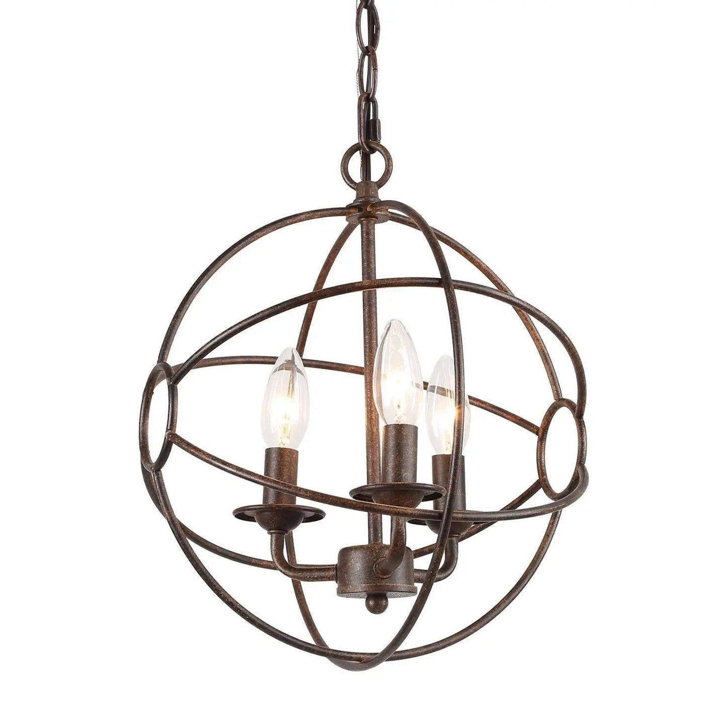 LNC Globe Orb Geometric Chandelier - 3 Lights-Clearance 109.99