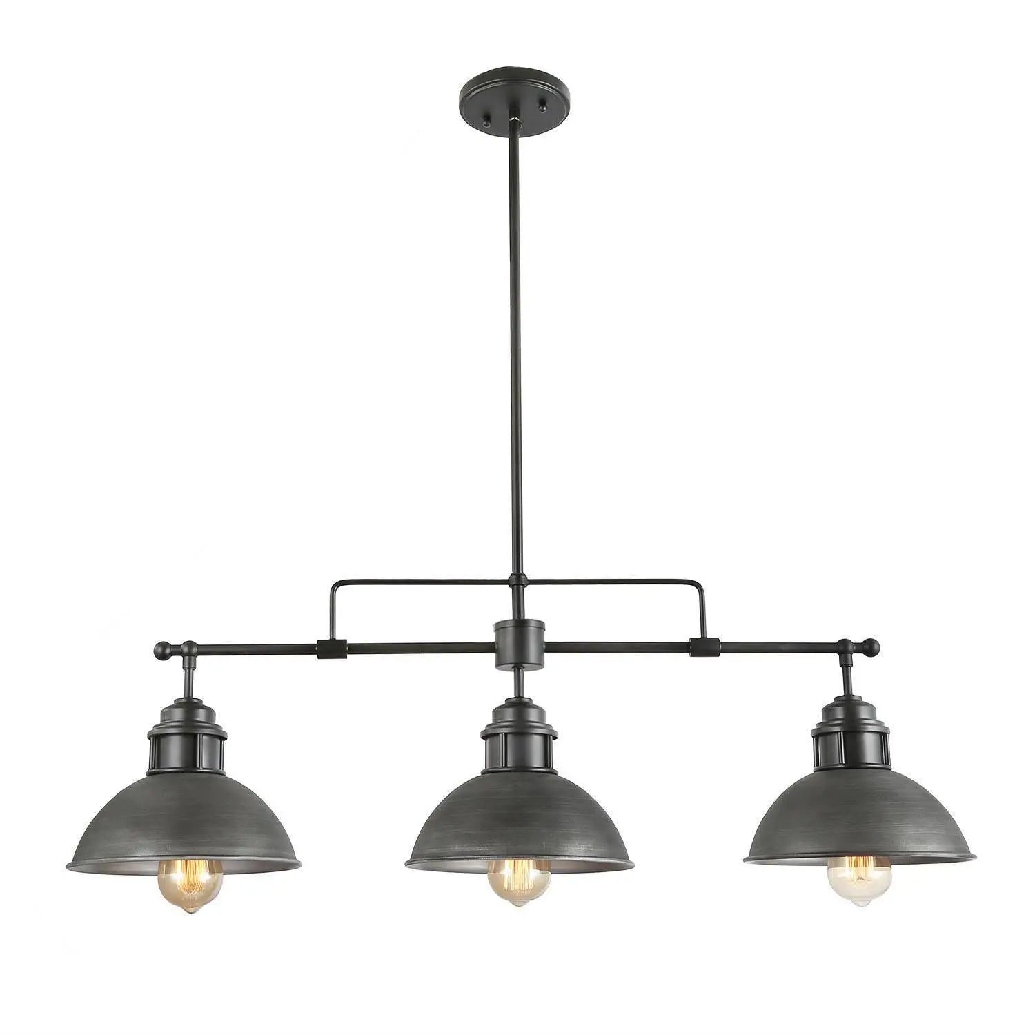 Abspinim 3-Light 36-in Gary Industrial Linear Kitchen Island Light