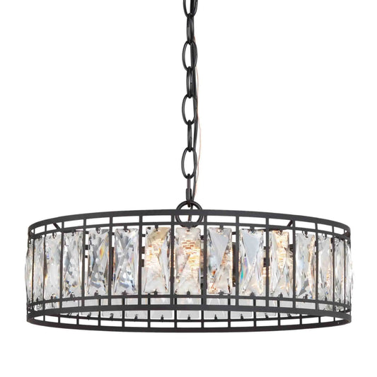 LNC Modern Glass Chandelier, Black-3 Lights summer sale