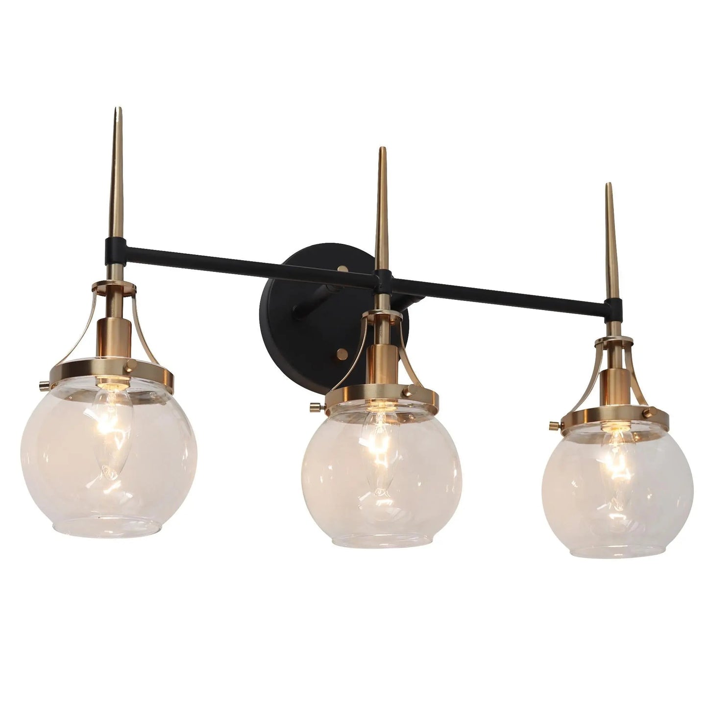 Capensis 3-Light Black and Brass Vanity Light