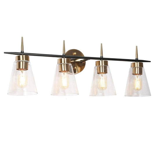 Greenriver 4-Light Black and Brass Vanity Light