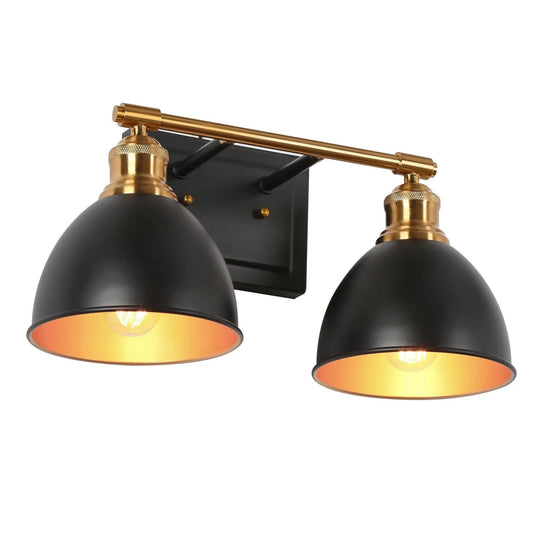 Despotes 2-Light Black and Brass Vanity Light