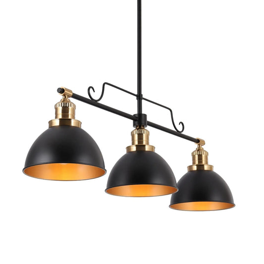 Despotes 3-Light 34.5-in Black&Gold Modern Linear Kitchen Island Light