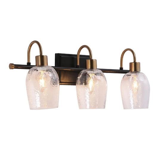 Loniramaja 3-Light Black and Brass Vanity Light