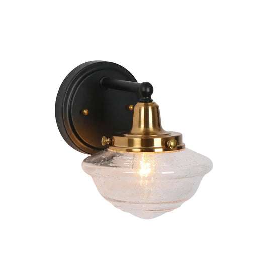 Gnetophyta 1-Light Black and Gold Vanity Light