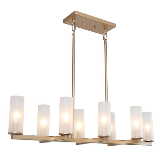 Billbergia 8-Light 32.5-in Gold Modern Linear Kitchen Island Light