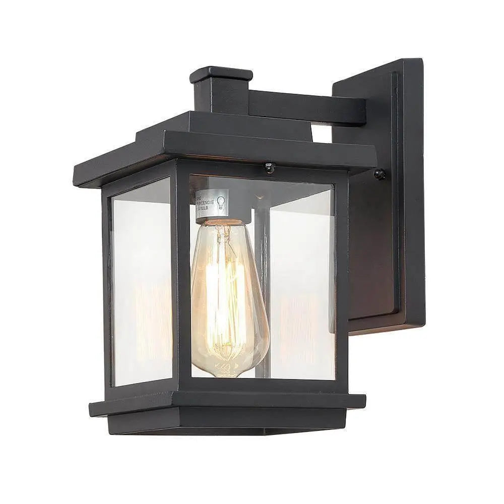 Melanthius 10.6"H 1-Light Black Outdoor Wall Light