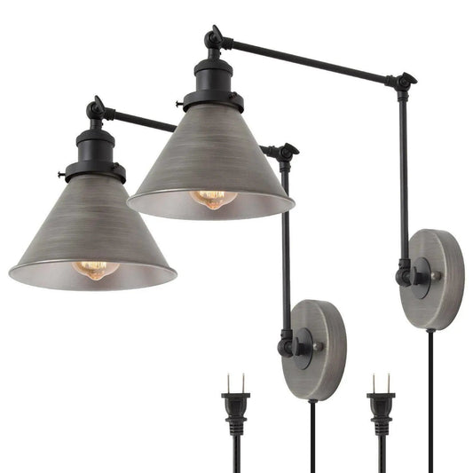 Wollemia 1-Light Industrial Silver Swing Arm Wall Sconces