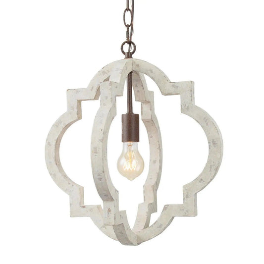 Lucy Distressed Weathered White Birch Wood Chandeliers - Clearance 159.99