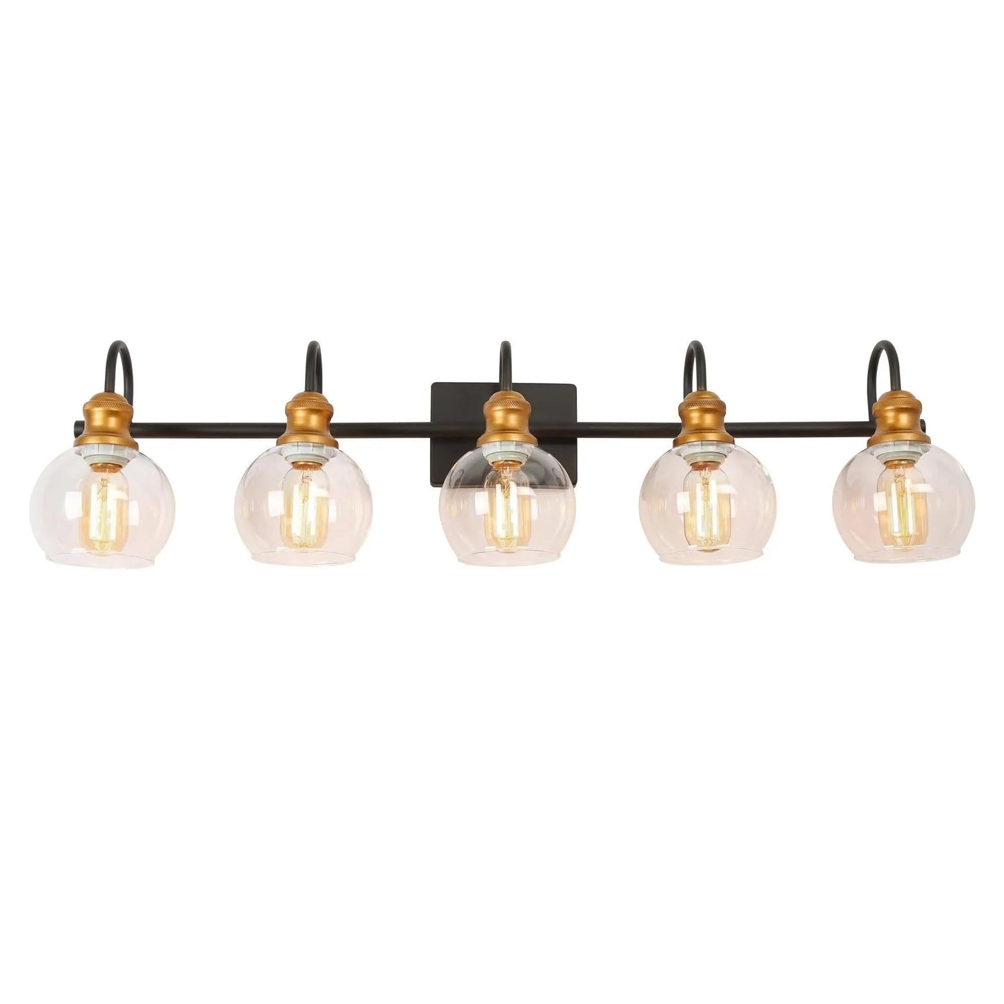 Whiting 5-Light Black and Gold Vanity Light