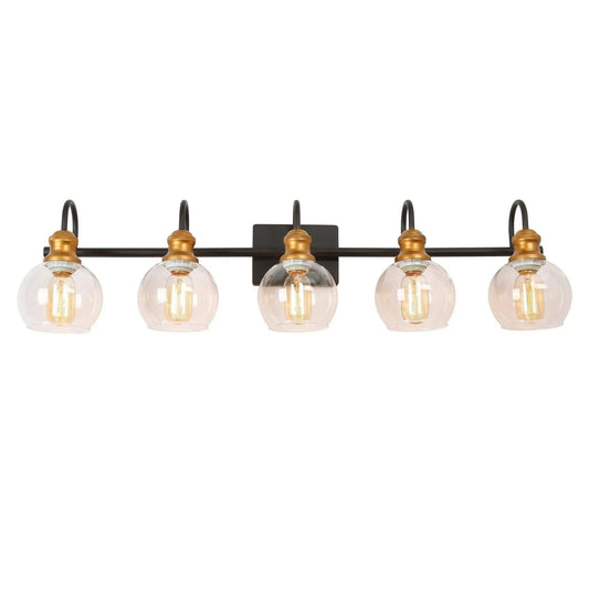 Whiting 5-Light Black and Gold Vanity Light